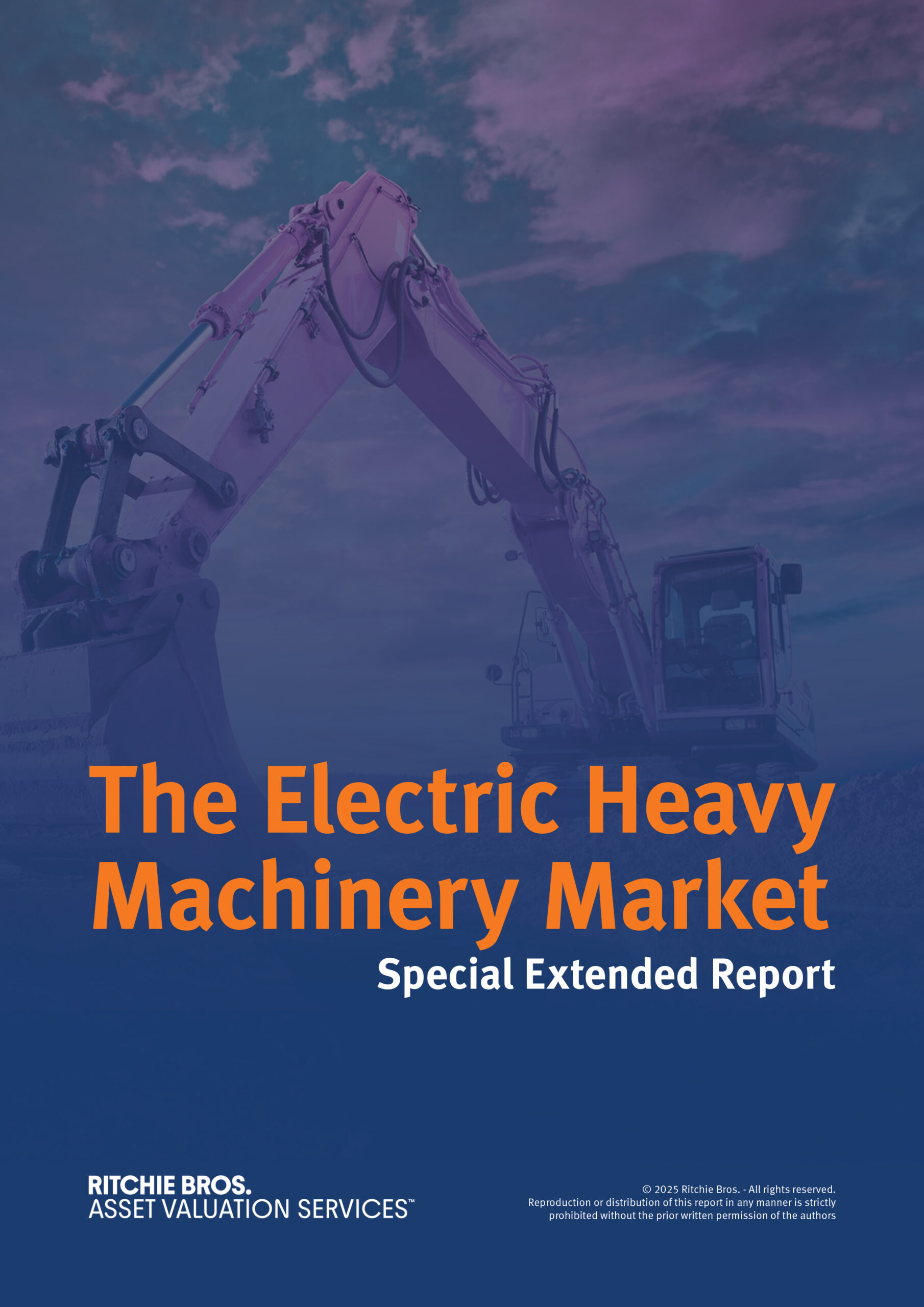 Cover for the electric heavy machinery report.
